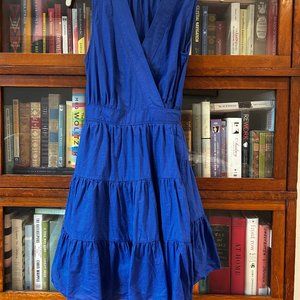Banana Republic Cobalt Blue Tiered Wrap Mini Dress V Neck